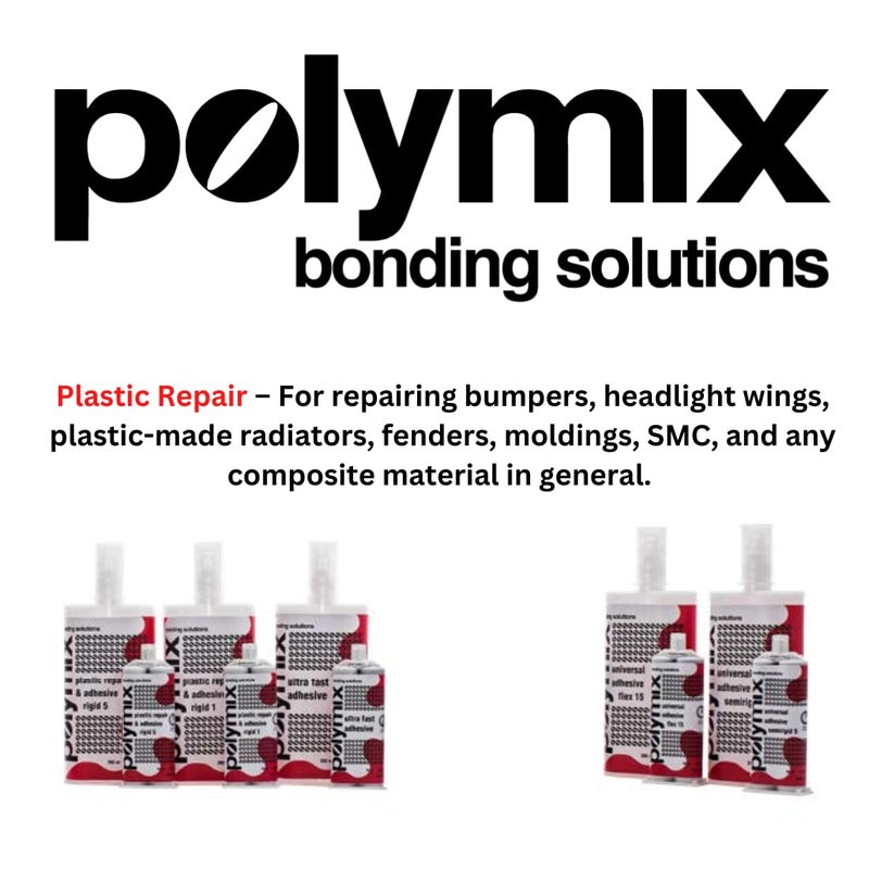 Polymix Rigid Automotive Multipurpose Plastic Repair and Adhesive 200ml Cartridge & Two Application Mixing Nozzles (Clear), P2.3002.200.B - Image 3